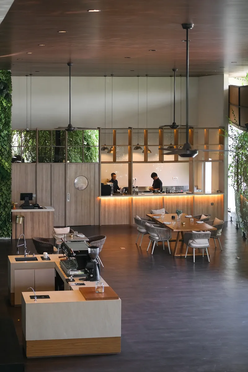 The bright, open interior of Meet me Cafe