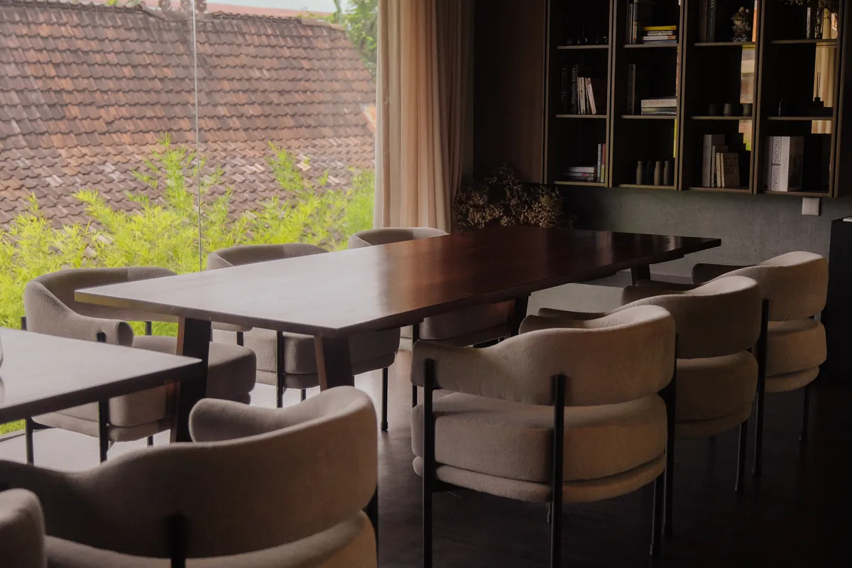 Quiet tables by the window in The Lounge